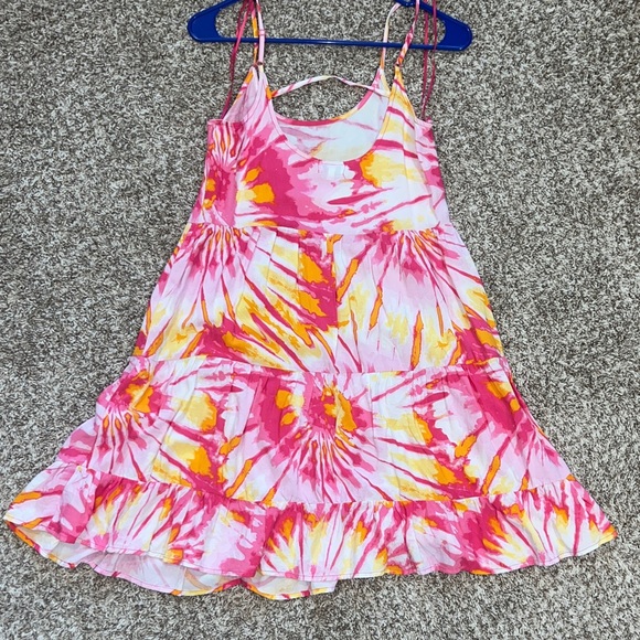 crown & ivy Other - Crown & Ivy Bright Pink, Orange and Yellow Tie-Dye Swim Coverup